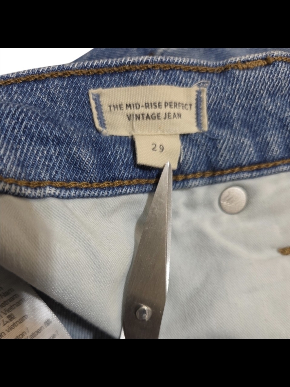 Madewell The Mid Rise Perfect Vintage Jean Straight Leg Distressed Size 29 - Picture 10 of 14